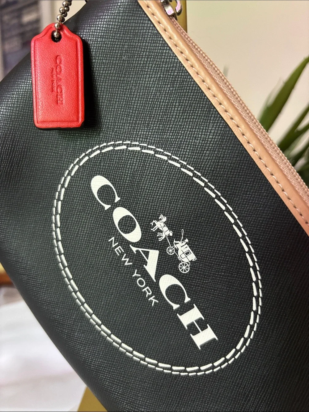 Coach Black Horse and Carriage Leather Wristlet F51788